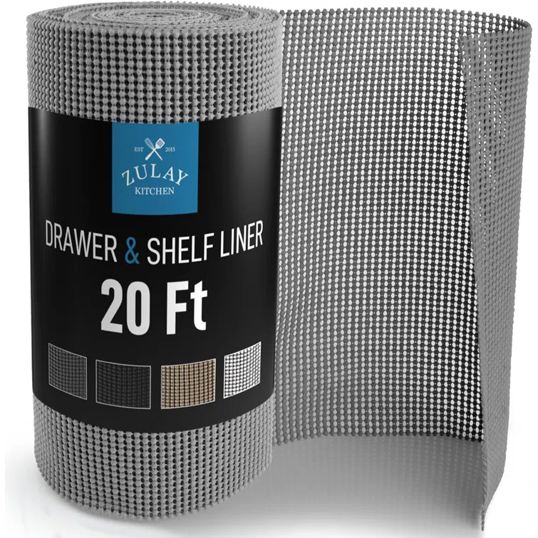 Zulay Kitchen 12"x20ft Drawer & Shelf Liner - Non Adhesive Drawer Protective Liner