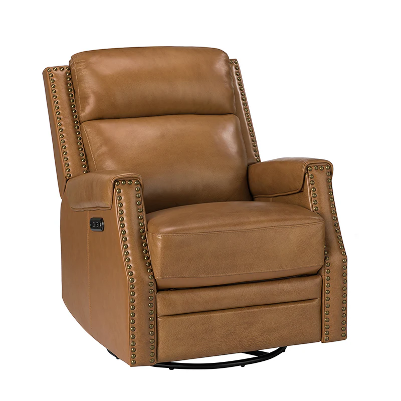 Hieronymus Genuine Leather Power Rocking Recliner