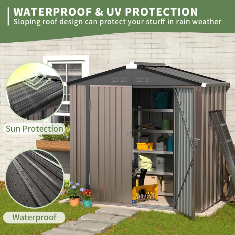 7.8 ft. W x 6 ft. DMetal Storage Shed