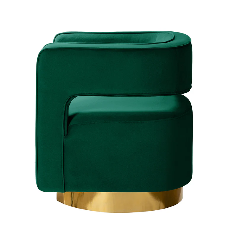 Agata Velvet Swivel Barrel Armchair