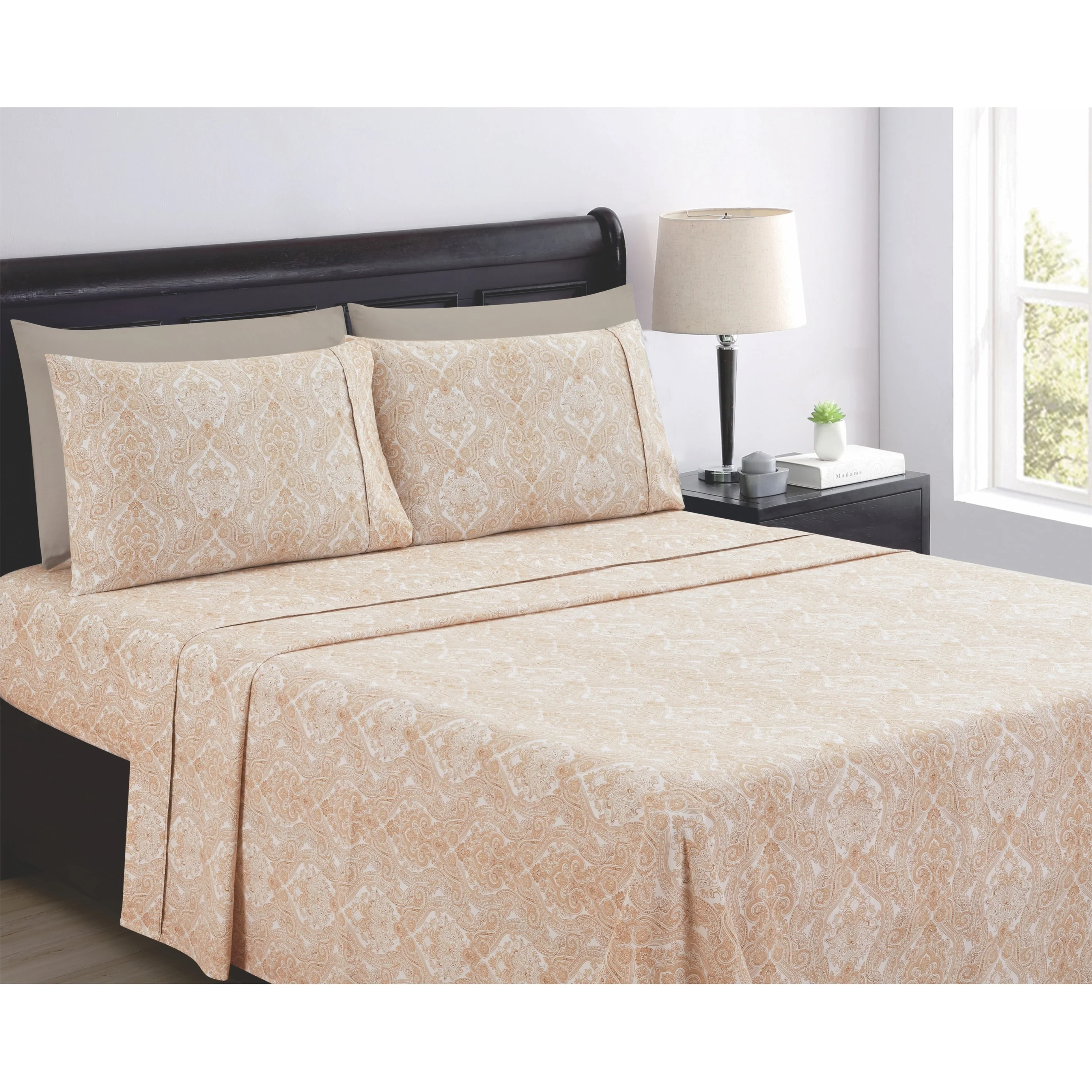 SL SPIRIT LINEN HOME EST. 1988 Paisley 6pc Sheet Set - Microfiber 90GSM