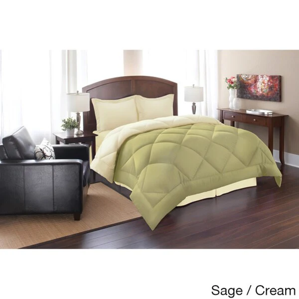 3 Piece All-season Down-Alternative Reversible Comforter Set