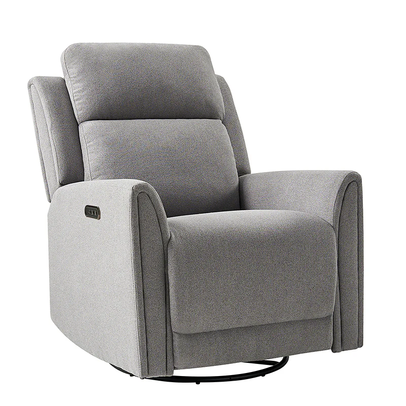Alois Swivel And Rocker Power Recliner With USB,  Adjustable Headrest and One-Touch Reset