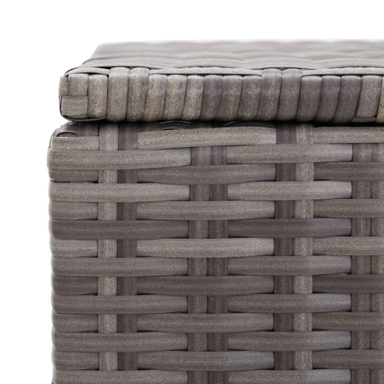 Patio Storage Box Gray 47.2" x 19.7" x 23.6" Poly Rattan