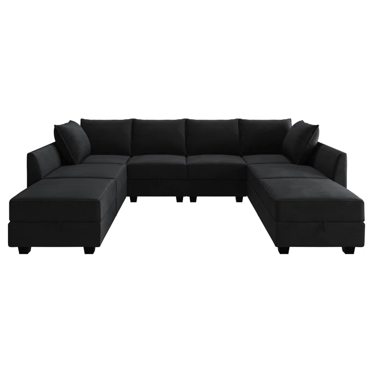 Tremee U Shaped Modular Velvet Sectional Couch