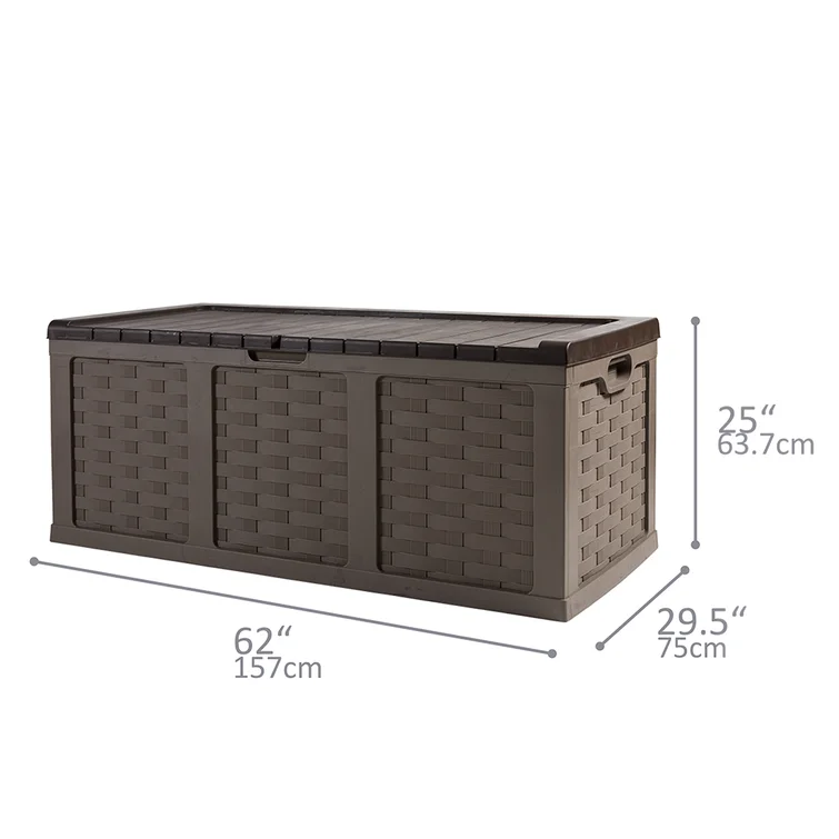 Rebrilliant Kenishia 62'' W 153 Gallons Water Resistant Plastic Lockable Deck Box