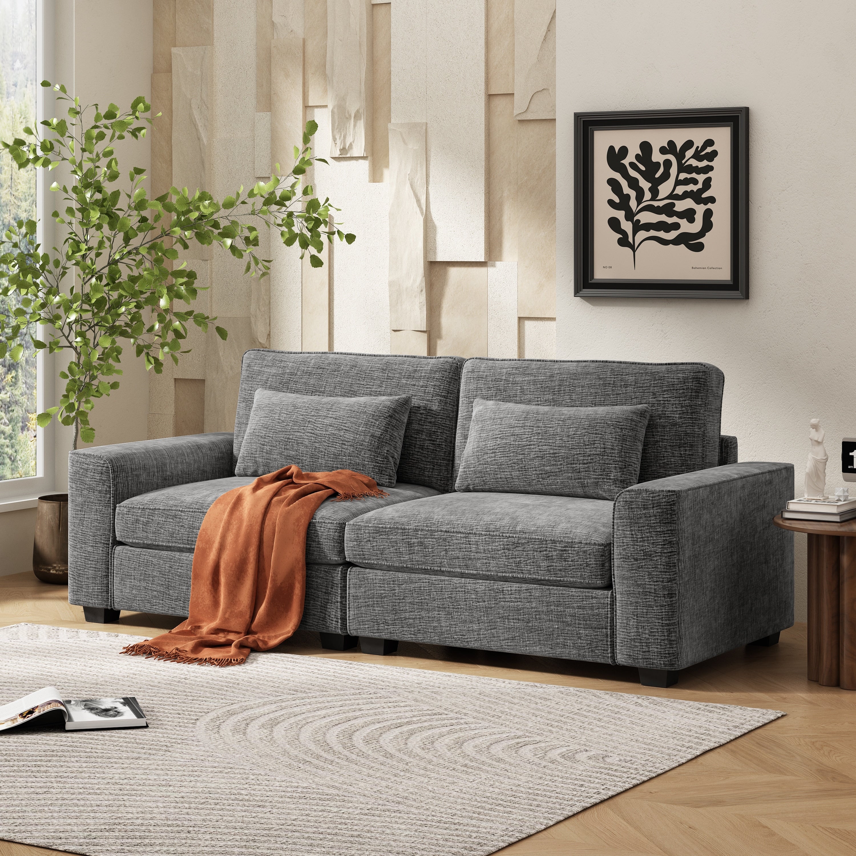 Montague Cozy Duo Upholstered 3-Seat Loveseat Sofa by Christopher Knight Home