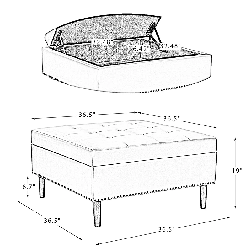 Alejandro Storage Tufted Cocktail Ottoman