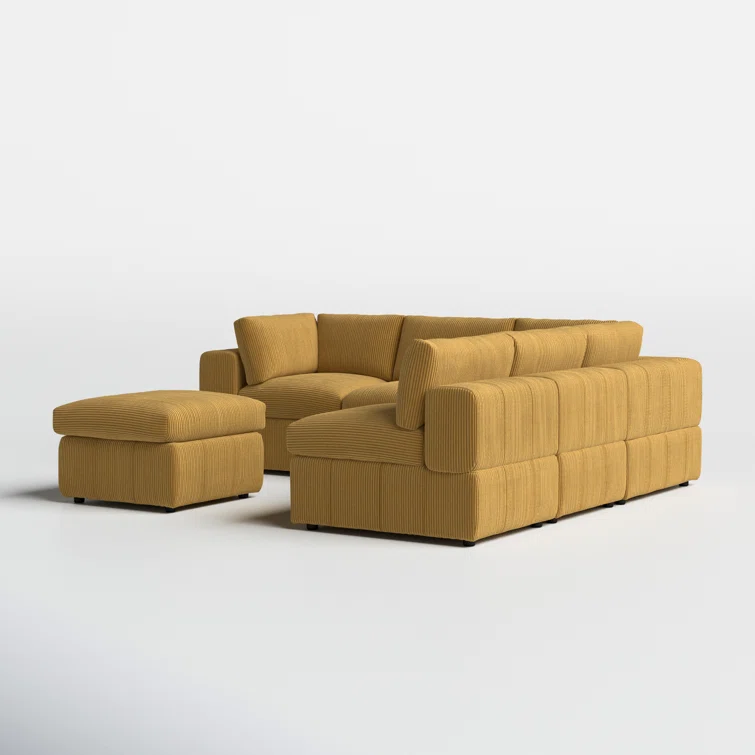 Arregui 6 - Piece Corduroy Sectional
