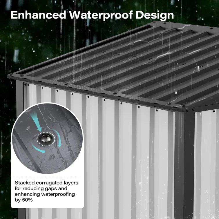 6 Ft. W x 4 Ft. D Metal Vertical Storage Shed