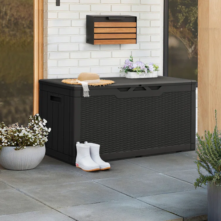 Furmax 48'' W 100 Gallons Plastic Lockable Deck Box