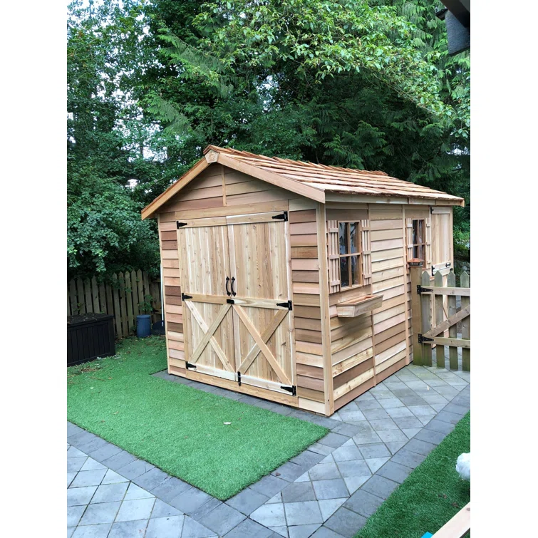 Boathouse 12 ft. W x 10 ft. D Western Red CedarWood Traditional Storage Shed