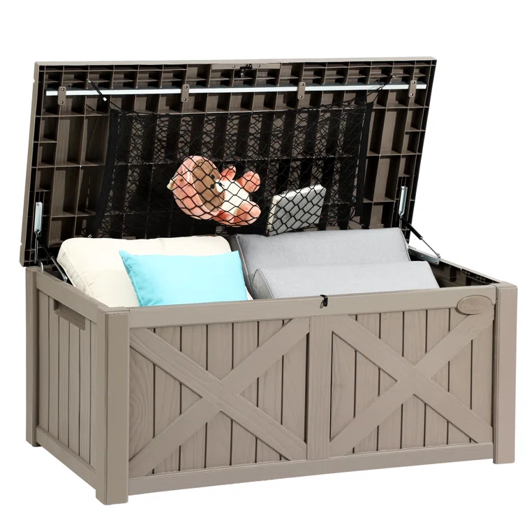 YITAHOME 56.2'' W 120 Gallons Water Resistant Resin Lockable Deck Box