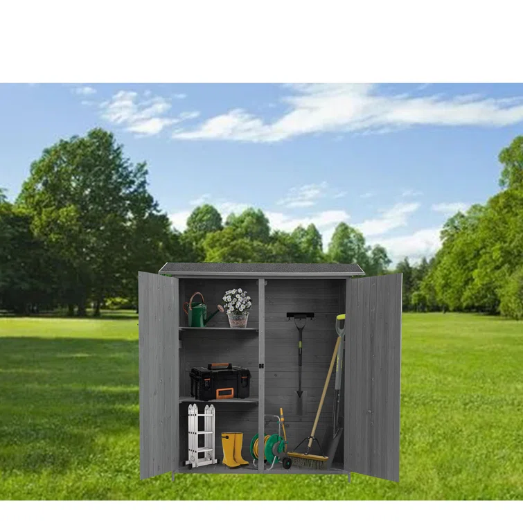 Outdoor 4 ft. 5 in. W x 1 ft. 5in. D Solid Wood Lean-to Storage Shed