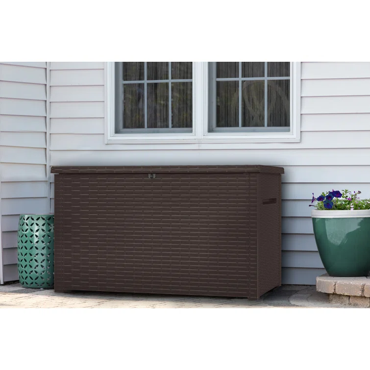 Keter Java 230 Gallon XXL Durable Resin Outdoor Storage and Organization Deck Box Ideal For Garden Patio Furniture and Supplies