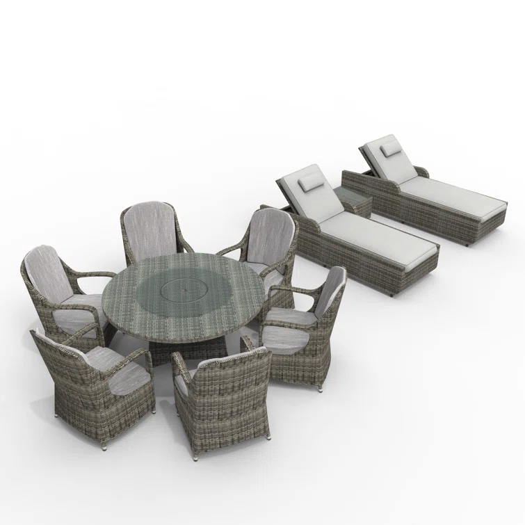 Algird 8 - Person Outdoor Seating Group with Cushions