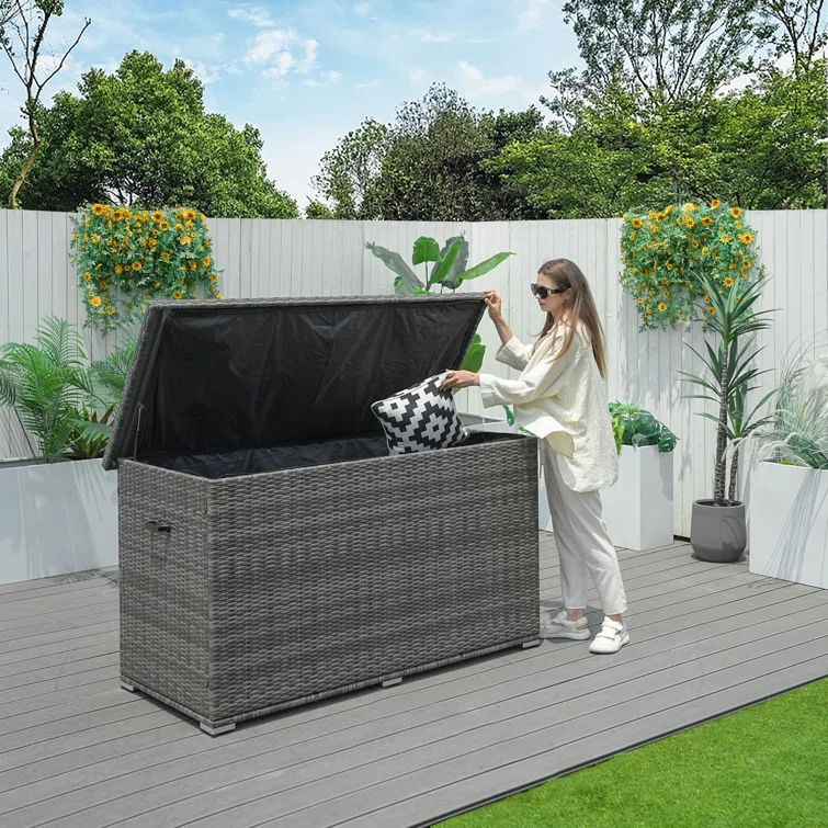 Direct Wicker 265 Gallons Water Resistant Wicker Deck Box