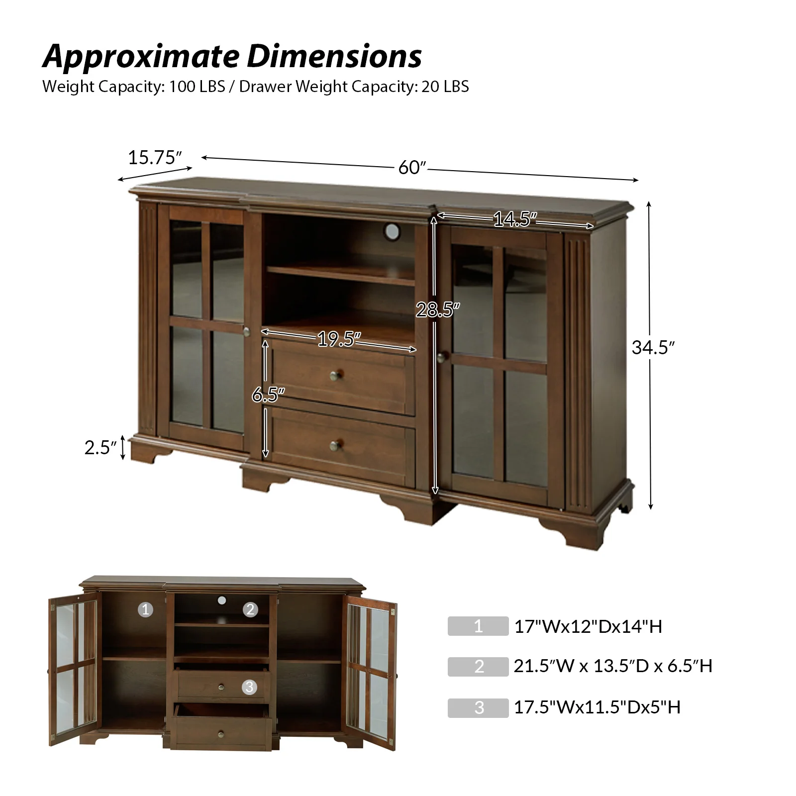 Curzia TV Stand for TVs up to 65