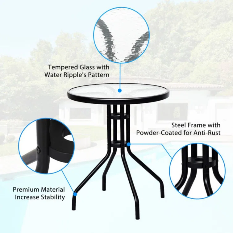 Bevard 2 - Person Round Outdoor Dining Set