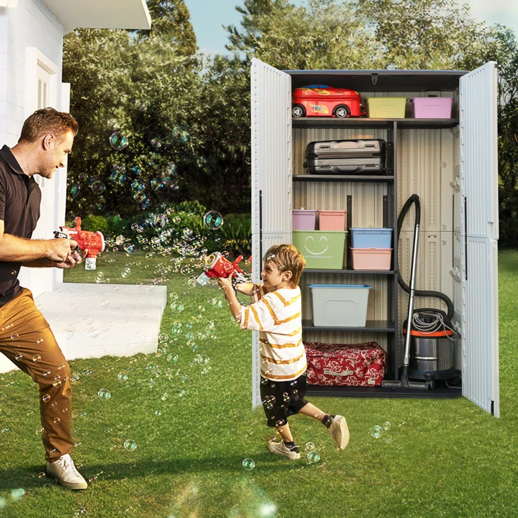 Outdoor Weather Resistance 4 ft. 2 in. W x 2 ft. 5 in. D Resin Vertical Tool Shed