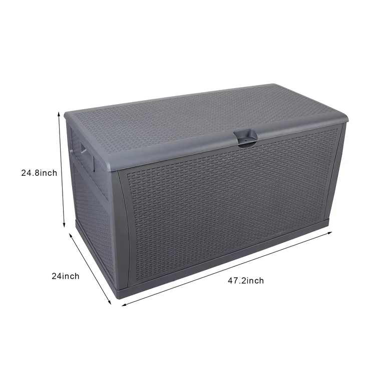 Winado 47'' W 120 Gallons Water Resistant Plastic Lockable Deck Box