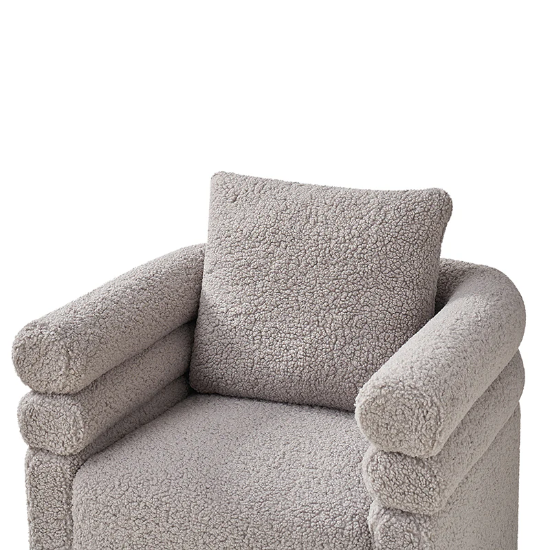 Benita 360-Degree Swivel Chair in Chenille Fabric with a Plush Pillow