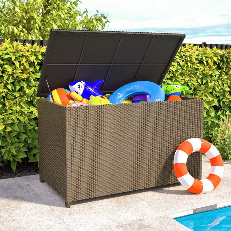 EFURDEN 47'' W 100 Gallons Water Resistant Wicker Deck Box
