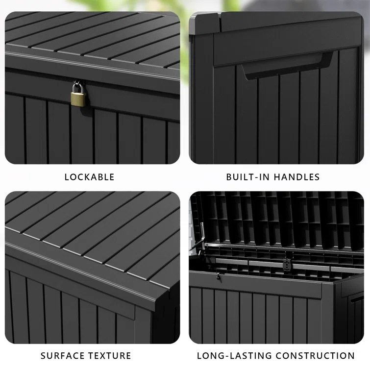 LeHom 57.5'' W 230 Gallons Water Resistant Resin Lockable Deck Box