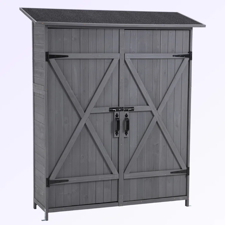 4.6 ft. W x 1.3 ft. D Solid Wood Lean-To Tool Shed Garden Shed Wood Outdoor Cabinet