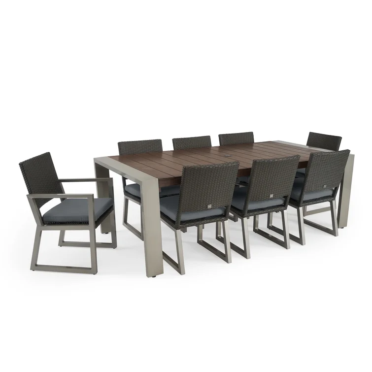 Sehrish 8 - Person Rectangular Outdoor Dining Set with Cushions