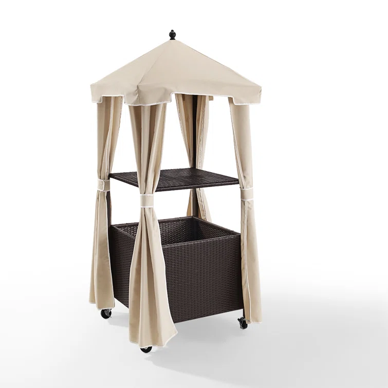 Mercury Row® 35.5'' W Water Resistant Towel Valet with Wheels in Dark Brown/Sand