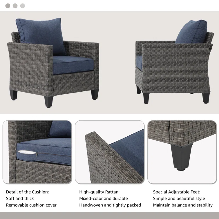 Foos 5 - Person Outdoor Seating Group with Cushions