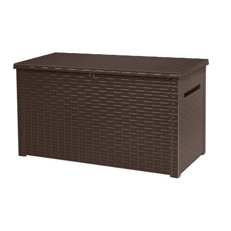 Keter Java 230 Gallon XXL Durable Resin Outdoor Storage and Organization Deck Box Ideal For Garden Patio Furniture and Supplies
