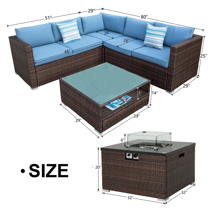 Maia 5 - Person Outdoor Seating Group with Cushions