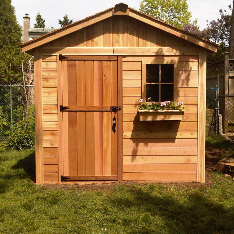 8 ft. W x 8ft. D Gardener Cedar Wood Storage Shed
