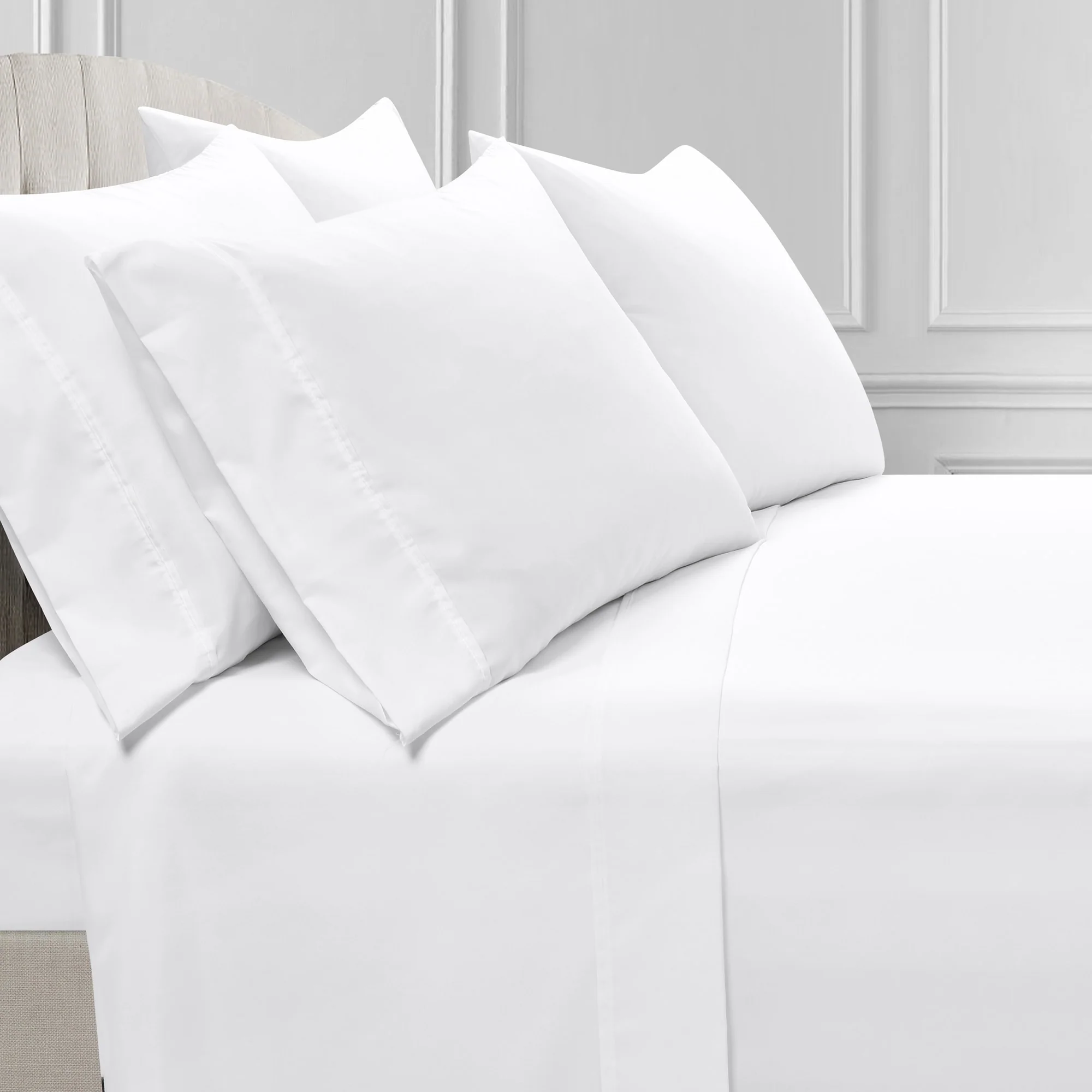 Lush Decor Farmhouse Milo Solid Silver-Infused Antimicrobial Sheet Set
