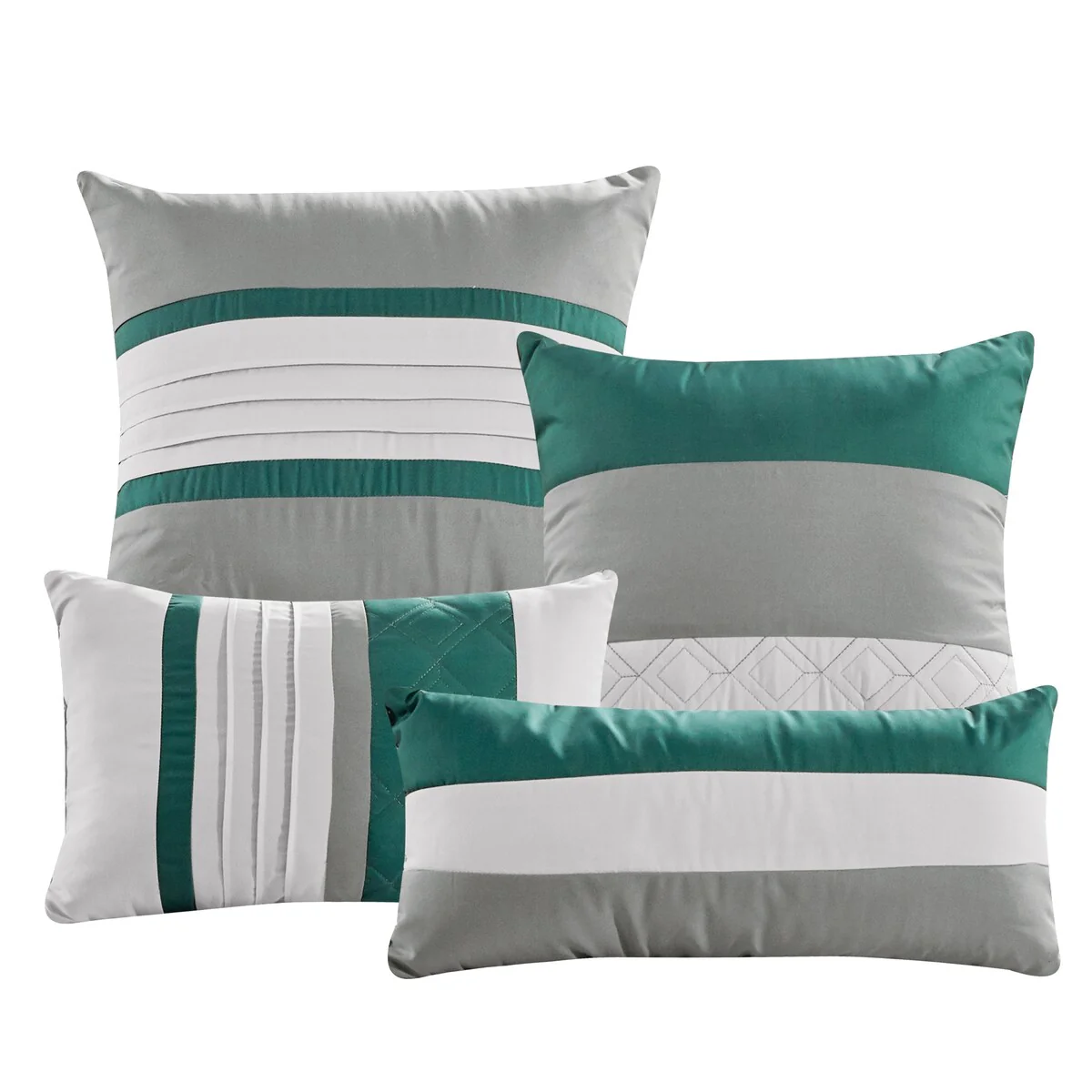 Wellco Bedding Comforter Set Bed In A Bag - 7 Piece Luxury Bedding Sets - Oversized Bedroom Comforters, Green