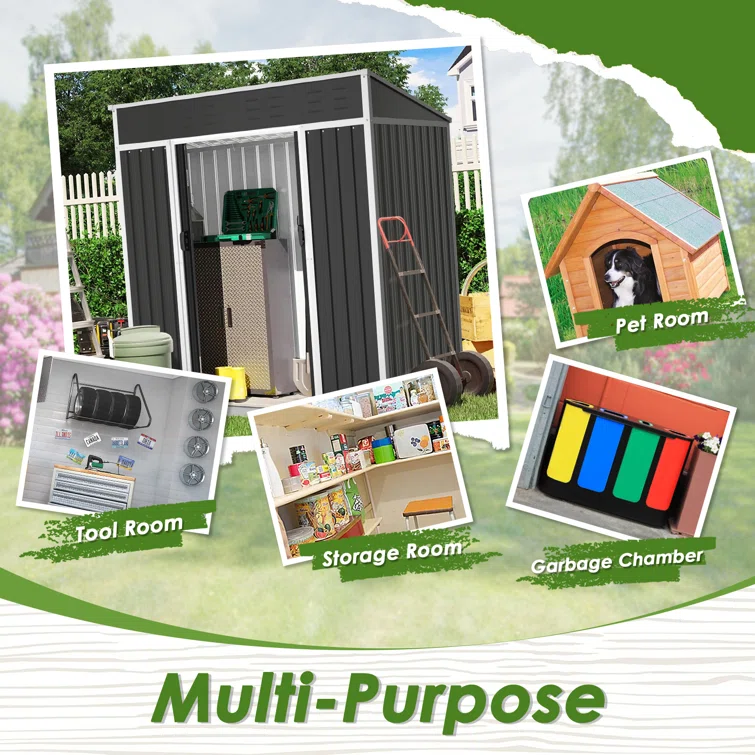 Color 6 ft. W x 4 ft. D Metal Storage Shed