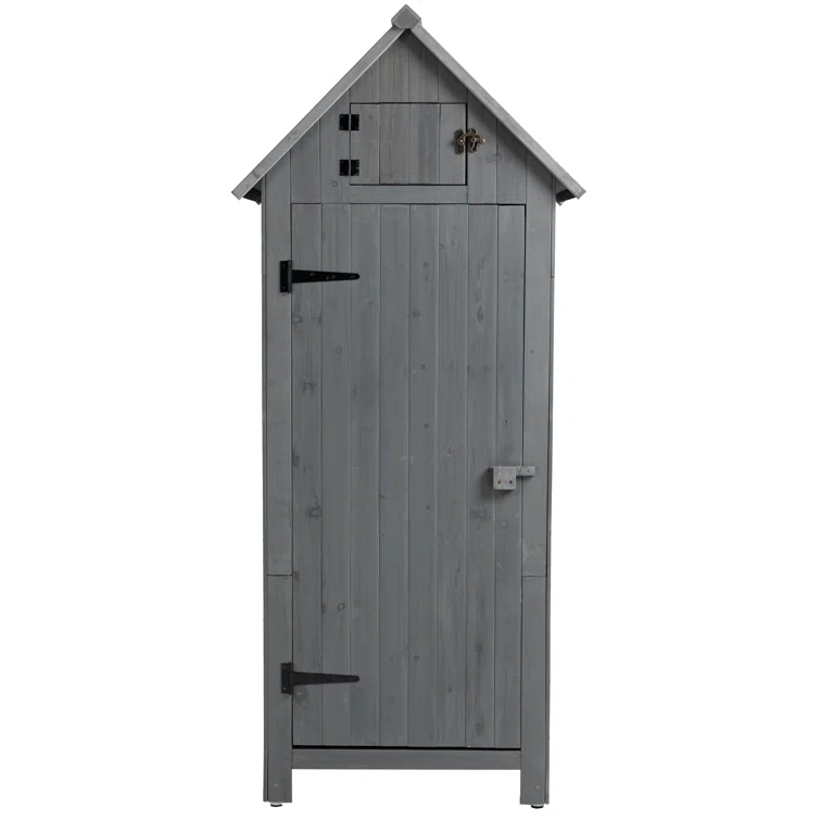 30.3”L X 21.3”W X 70.5”H  Natural Outdoor Storage Cabinet Tool Shed