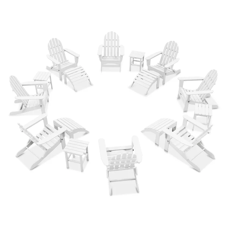 Hartington 16 Piece Plastic/Resin Adirondack Chair with Ottoman and Table