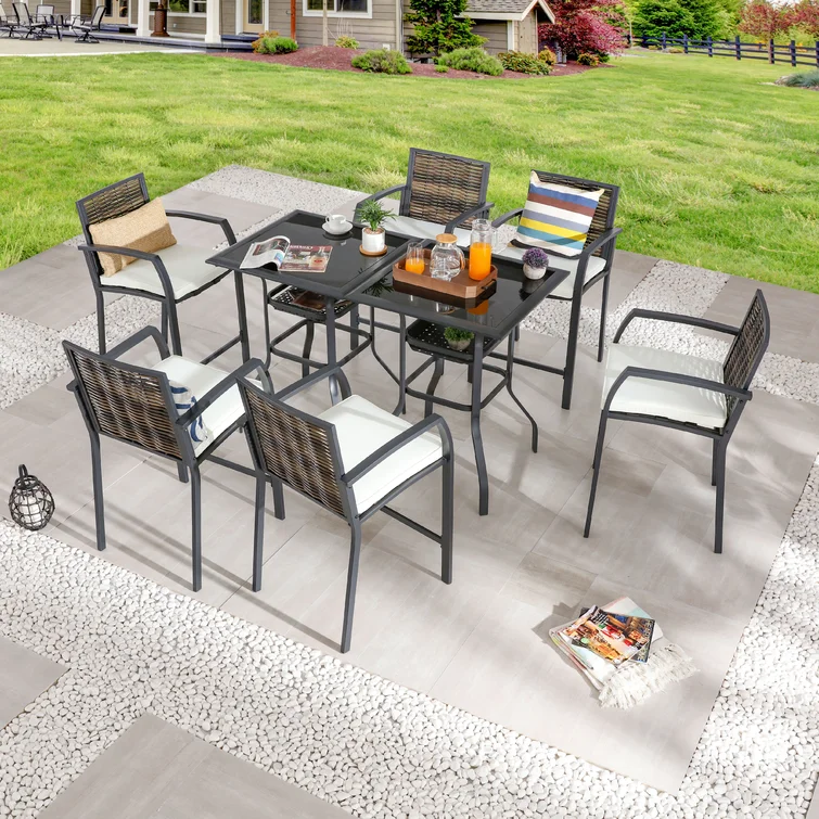 6 - Person Square Outdoor Dining Set with Cushions