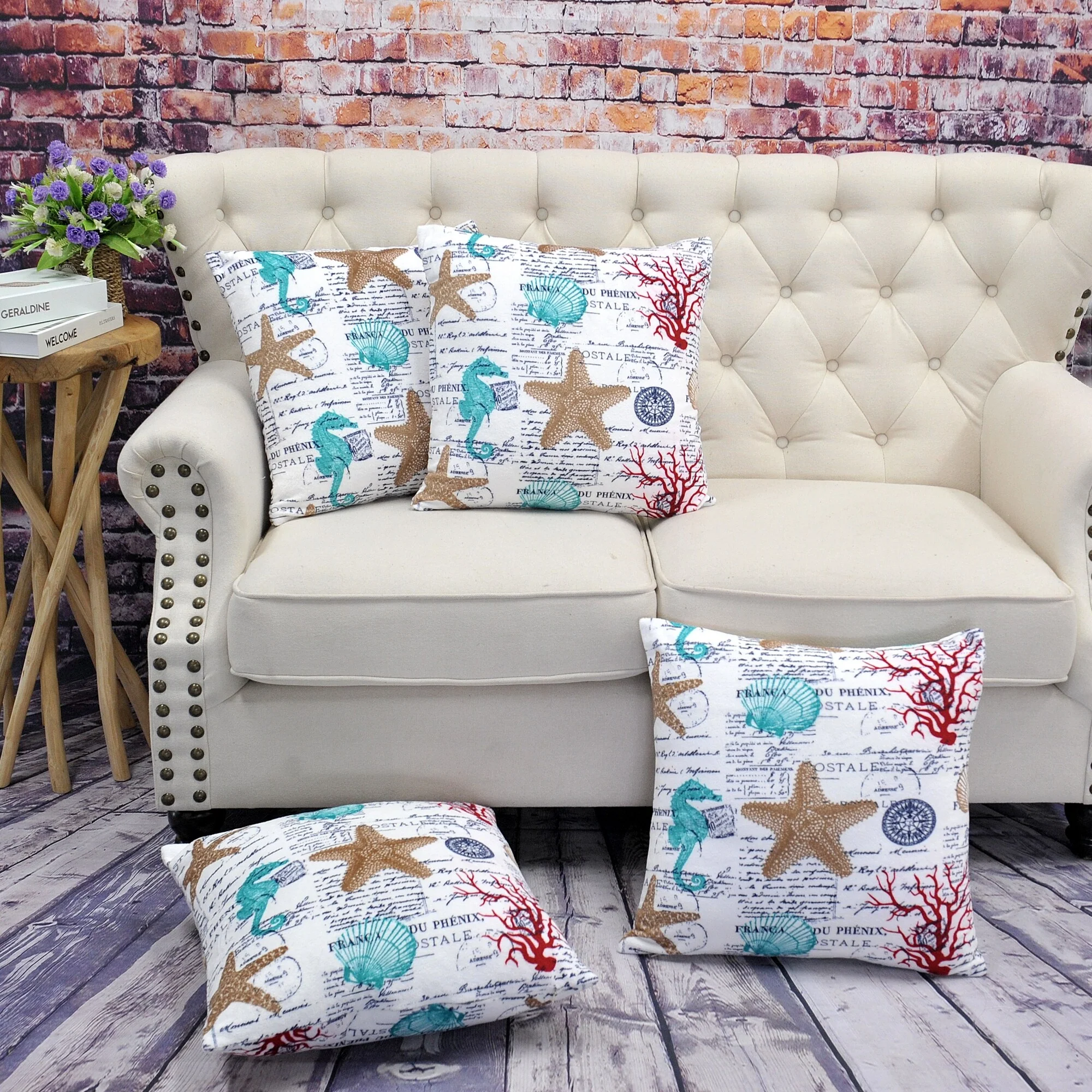 Christmas Holiday Gift Pillow Shells 4 pc Set, NO INSERT