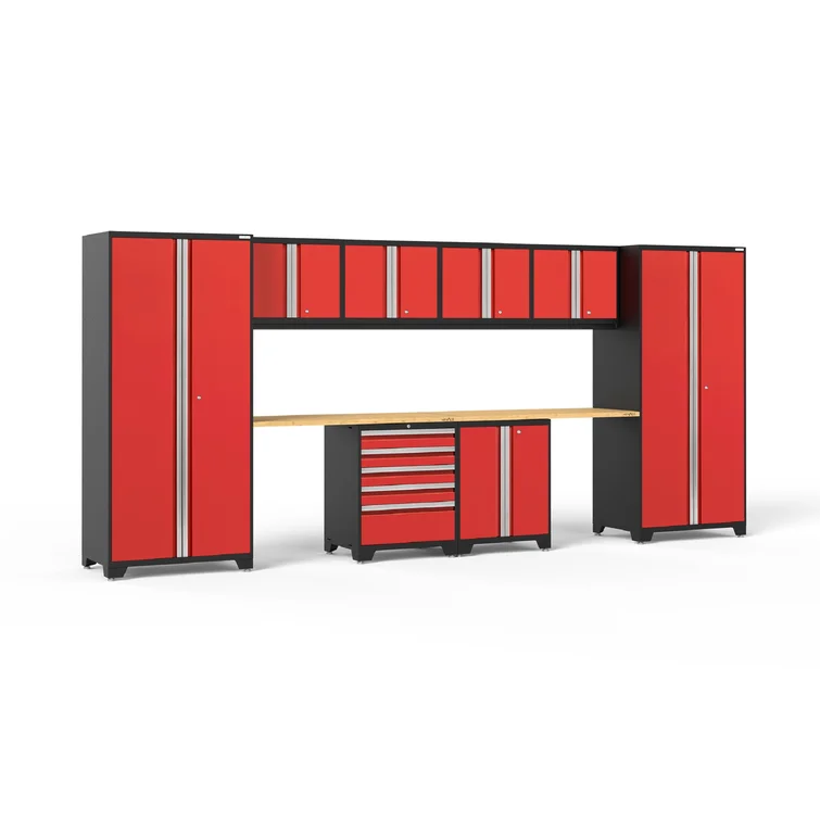 Pro 3.0 Series 10 Piece Garage Storage Cabinet Set with Worktop