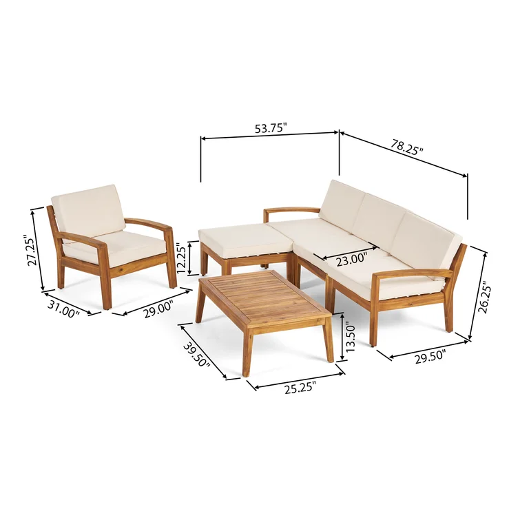 Penrock 5 - Person Outdoor Seating Group with Cushions