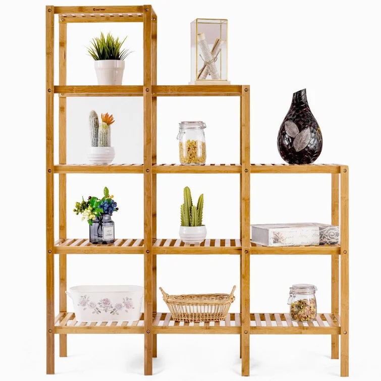 Mahnomen 45.5'' W Solid + Manufactured Wood Shelving Unit