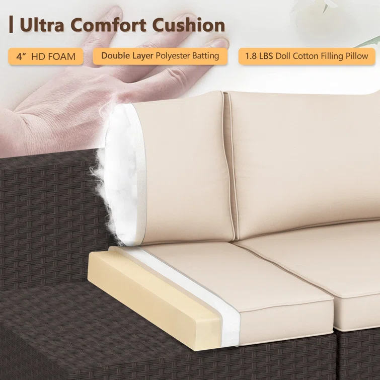 Birte 6 - Person Outdoor Seating Group with Cushions