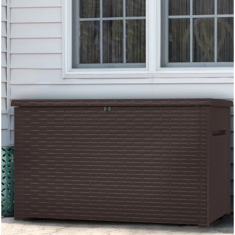 Keter Java 230 Gallon XXL Durable Resin Outdoor Storage and Organization Deck Box Ideal For Garden Patio Furniture and Supplies