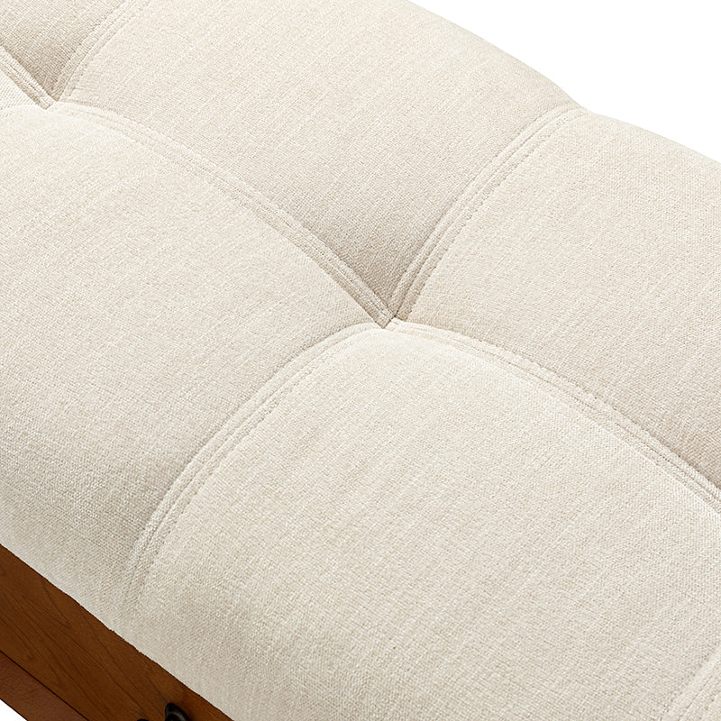 Cherry Upholstered Flip Top Storage Bench