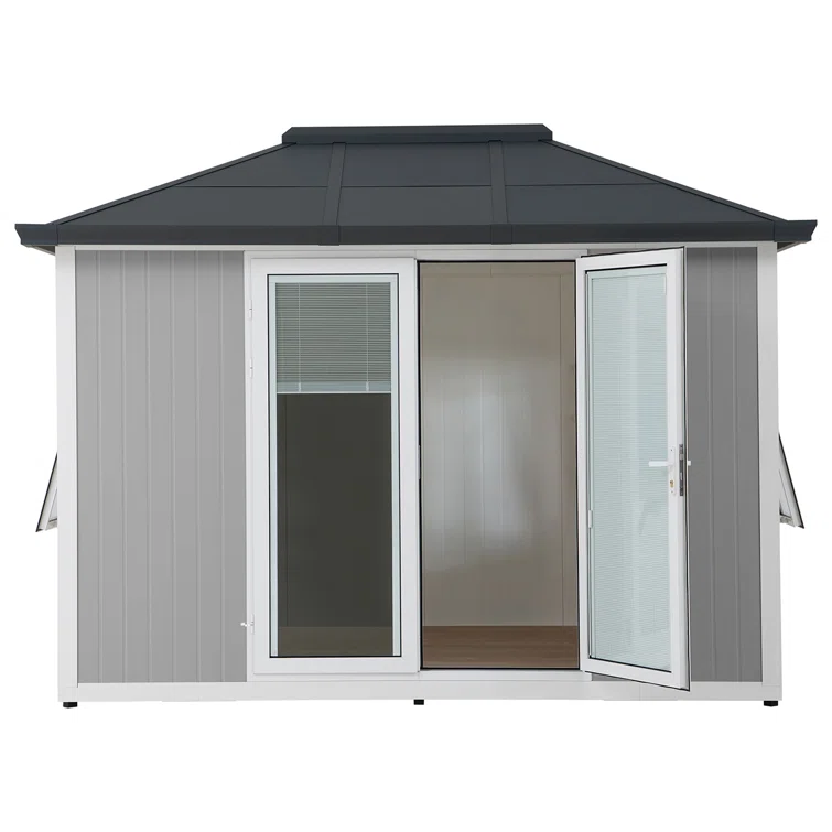 Sunjoy Outdoor Beyond shed, 10'x12.6' She Shed,Backyard Office, Multipurpose Outdoor Room, Gazebos