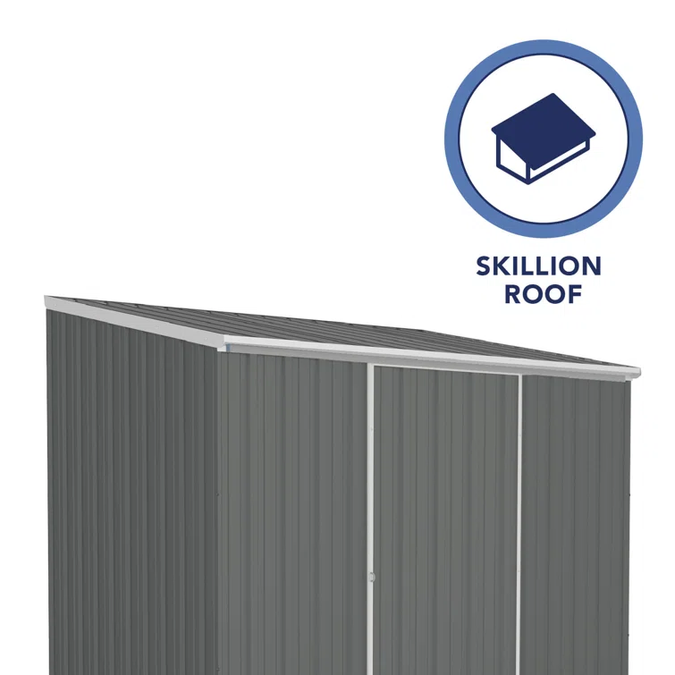 EZI Slider 5 ft. W x 7 ft. D Galvanized Steel Storage Shed